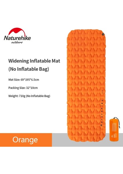 Chaoduo Shop Hava Yastığı-Turuncu Tarzı Naturehike Açık Taşınabilir Ultralight 600G Şişme Mat Seyahat Naylon Tpu Su Geçirmez Kamp Minderi Yastık Pedi ile Rahat (Yurt Dışından)