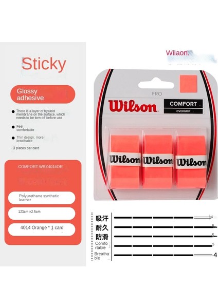 WRZ4014OR Stili 2022 Orijinal Tenis Overgrip Tenis Raketi Pu Antivibratör Tenis Ter Bandı Kavrama Padel Tenis Raketi Padel Tenis Kavrama (Yurt Dışından)