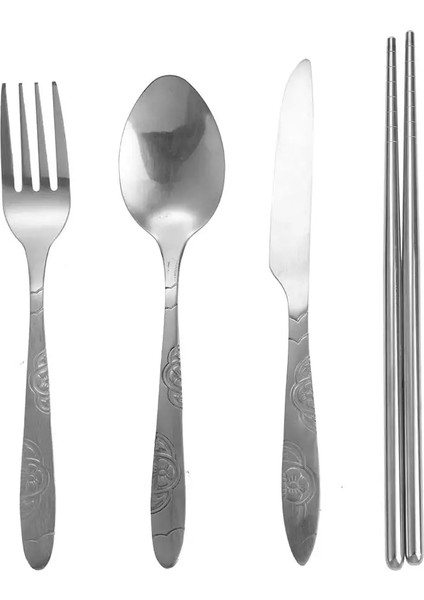 Açık Mavi Tarzı Çatal Kaşık Chopstickecesset Paslanmaz Çelik Çatal Bıçak Takımı Açık Taşınabilir Seyahat Kamp Sofra Takımı (Yurt Dışından) indirimleri