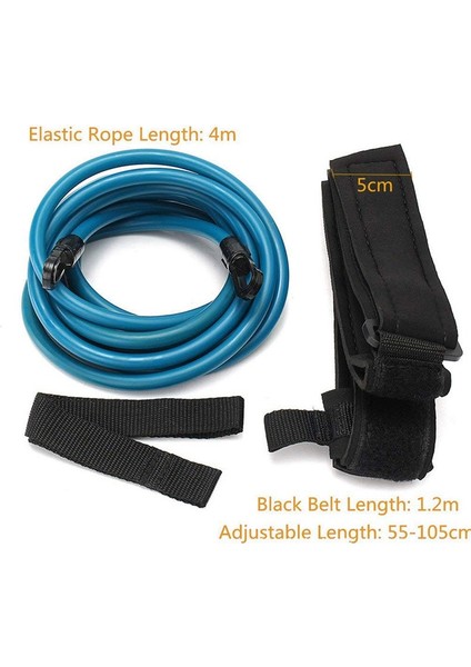 Mavi Stil 4m Ayarlanabilir Yüzme Eğitim Direnç Kemeri Yüksek Li Elastik Halat Yüzme Havuzu Güvenlik Eğitim Bandı Lateks Tüpler Egzersiz (Yurt Dışından)