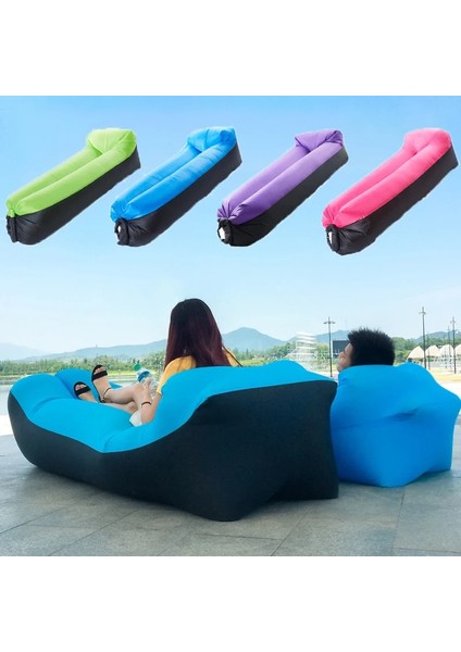 Mavi Stil Kamp Şişme Yatak Kanepe Tembel Uyku Tulumu Açık Plaj Yüzme Kamp Seyahat Ekipmanları Için Taşınabilir Hava Yatağı (Yurt Dışından) modelleri