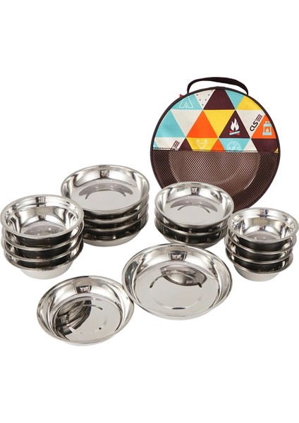 C3 Stili Et Paslanmaz Çelik Kamp Karışıklık Kiti Açık Taşınabilir Sofra Plaka Kase ile Saklama Çantası Kamp Tencere Kase (Yurt Dışından) modelleri