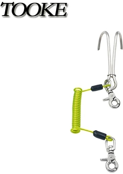 TG753-YEŞIL Stil Tüplü Dalış Akım Kancası Çift Resif Kancası Spiral Bobinli Sürüklenme Kancası Kordon Paslanmaz Çelik Akım Dalış Sualtı Sporları Için (Yurt Dışından)