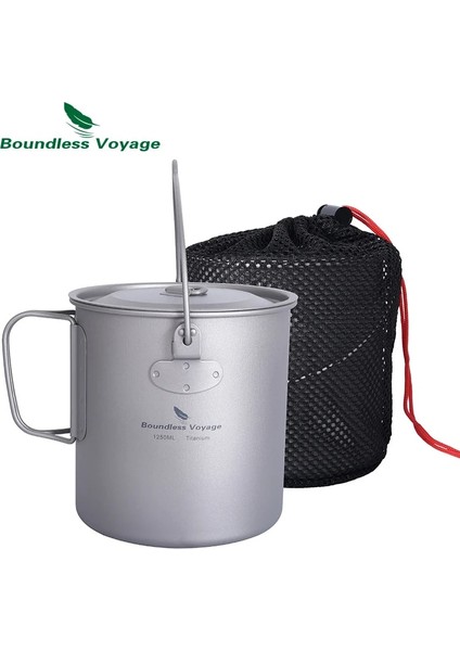 TI15141B Stili Sınırsız Yolculuk Titanyum Pot Titanyum Kupa Katlanır Saplı Açık Kamp Yürüyüş Sofra Takımı 300ML 600ML L (Yurt Dışından) fiyatları
