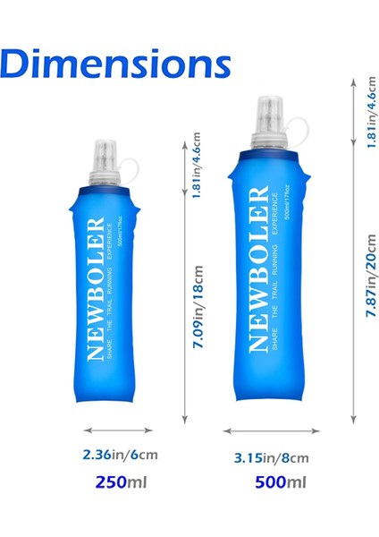 2l ve 500ML B Stili Folding Collapsible Water Bottle 250ML 500ML Soft Flask Tpu Free For Running Hydration Pack Waist Bag Vest SD09 SD10 (Yurt Dışından) indirimleri