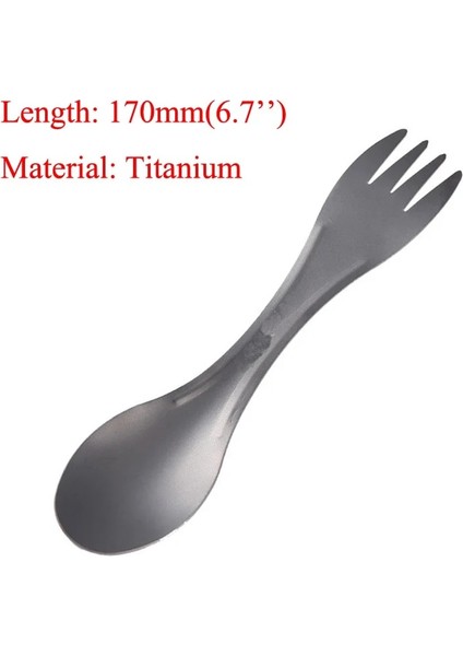 Titanyum Tarzı Tencere Spork Çatal Kaşık Sofra Takımı Gereçler Sofra Takımı Zam Açık Sırt Çantası Kampı Taşınabilir Ti Titanyum Seyahat Uzun (Yurt Dışından)
