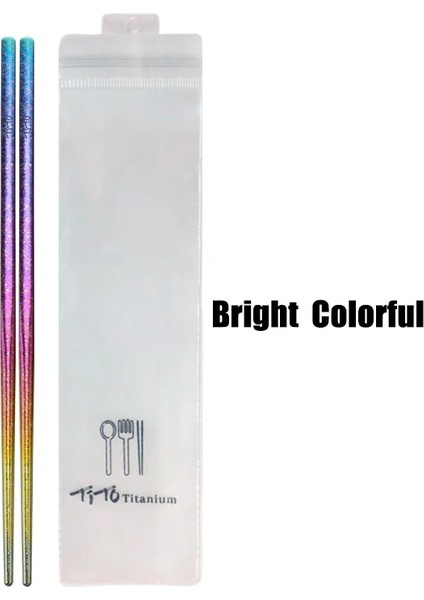 Renkli Stil Tito Pure Titanium Chopsticks Outdoor Tableware For Camping King Traveling Chopsticks Dinner Table Chopstick (Yurt Dışından)