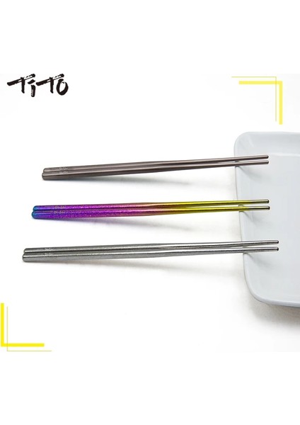 Renkli Stil Tito Pure Titanium Chopsticks Outdoor Tableware For Camping King Traveling Chopsticks Dinner Table Chopstick (Yurt Dışından) fiyatları