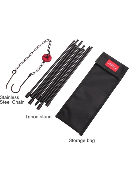 Siyah Stil Ookware Tripod Alüminyum Alaşımlı Asılı Tencere Açık Kamp Kamp Tencere Taşınabilir Yürüyüş Aksesuarları (Yurt Dışından)