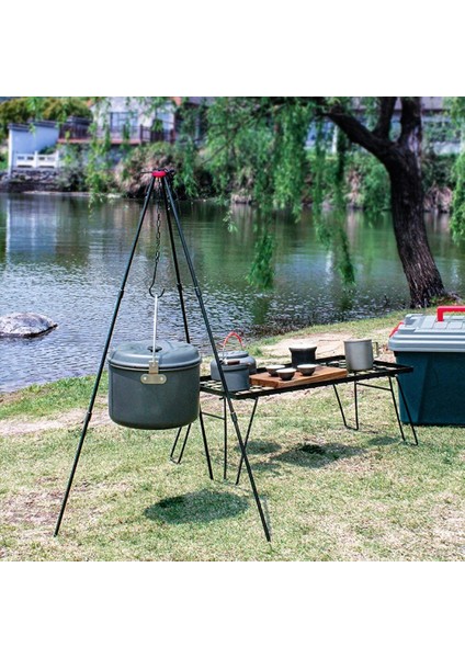 Siyah Stil Ookware Tripod Alüminyum Alaşımlı Asılı Tencere Açık Kamp Kamp Tencere Taşınabilir Yürüyüş Aksesuarları (Yurt Dışından) fırsatları