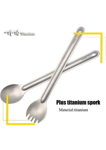 Sporkbag Tarzı Tito Titanyum Spork Kaşık Uzun Saplı Outdor Kamp Sofra Takımı Taşınabilir Ultra Hafif Pişirme Çevre Aksesuarları (Yurt Dışından) modelleri