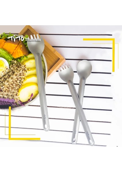Sporkbag Tarzı Tito Titanyum Spork Kaşık Uzun Saplı Outdor Kamp Sofra Takımı Taşınabilir Ultra Hafif Pişirme Çevre Aksesuarları (Yurt Dışından) fırsatları