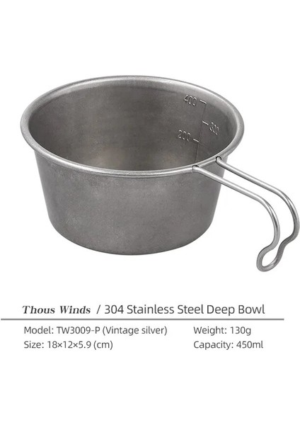 TW3009-P Stili Thous Winds Açık Kamp Erra Katlanır Saplı Bardak Sofra 40ML 280ML 450ML Yapılabilir ve Depolama Kolaylığı (Yurt Dışından)