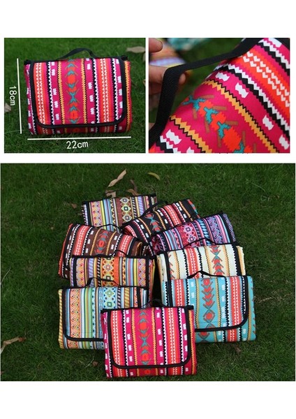 Gül Kırmızı Stili 150X100CM Retro Baskılı Kamp Mat Su Geçirmez Taşınabilir Açık Plaj Battaniyesi Yatak Çok Oyunculu Katlanabilir Uyku Yürüyüş Pedi (Yurt Dışından) indirimleri