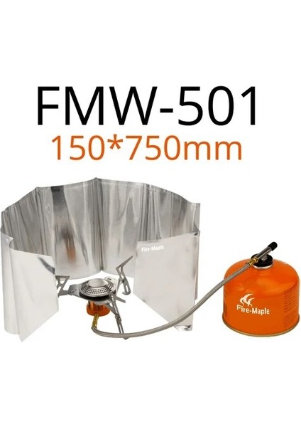 NO.501 Stili Yangın Akçaağaç Katlanabilir Hafif Açık Kamp Alüminyum Rüzgar Perdesi Rüzgar Geçirmez Ön Cam Ultralight 8 Plakalı Rüzgar Kalkanı (Yurt Dışından)