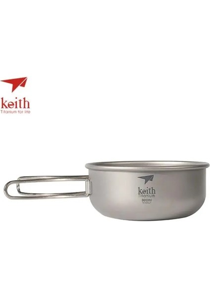 300ML TI5323 Stili Keith Kamp Titanyum Kaseler Titanyum Katlanır Kulplu Katlanır Kaseler Tencere Sofra Takımı Çatal TITI5326 (Yurt Dışından)