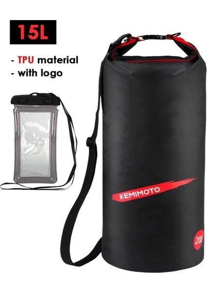 Siyah 15L Stili Tpu Su Geçirmez Çanta Kuru Çanta 5l 10L 15L 20L 30L Açık Dalış Katlanabilir Plaj Yüzme Çantası Rafting Nehir Okyanusu Su Geçirmez Paketi (Yurt Dışından)