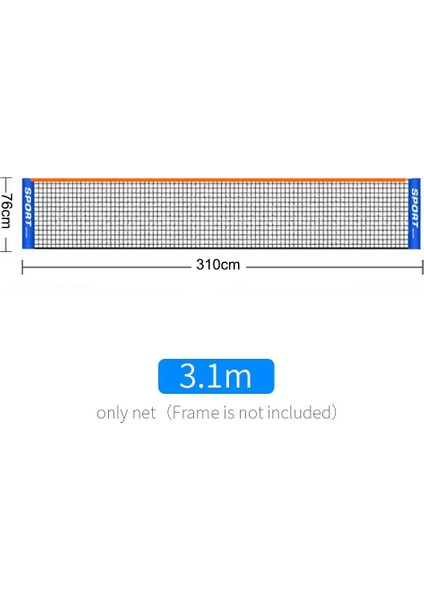 Chaoduo Shop 5,1 M Stili 6.1 *0.76M Standart Profesyonel Tenis Eğitim Ağı Badminton Ağı Açık Tenis Ağı Örgü Voleybol Ağı Çerçevesiz Egzersiz (Yurt Dışından)