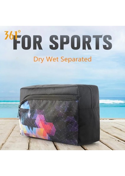 Siyah Stil 361 Su Geçirmez Spor Çantası Spor Çanta Siyah Yüzme Çantaları Kuru Islak Ayrı Saklama Çantası 10L Seyahat Kamp Havuz Plaj Unisex (Yurt Dışından)