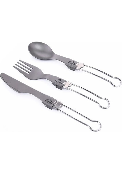 Katlanabilir Stil Widesea Titanyum Kaşık Çatal Bıçak Seti Ultralight Kamp Sofra Takımı Açık Pişirme Ekipmanları Çatal Bıçak Takımı Tencere Yürüyüş Trekking (Yurt Dışından)