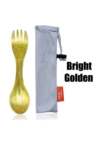 Parlak Altın Tarzı Tito Titanyum Spork Kaşık Ultralight Tencere Taşınabilir Açık Kamp Aksesuarları Yürüyüş Seyahat Sofra Için (Yurt Dışından)