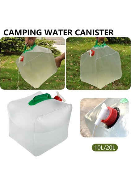 20L Tarzı L Musluklu Katlanabilir Kamp Su Bidonları Bpa Içermeyen Pvc Su Saklama Çantası Su Kovası Açık Yürüyüş Içme Suyu Deposu (Yurt Dışından) modelleri