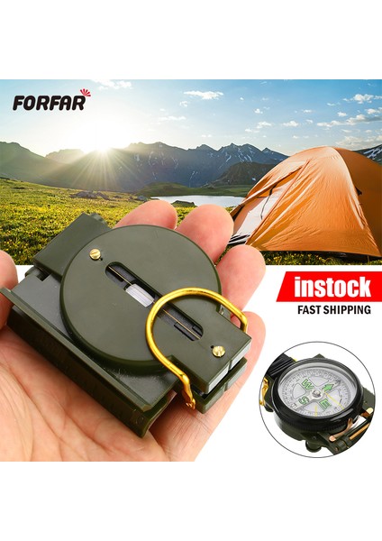Çok Işlevli Taşınabilir Katlanır Lens Pusula Askeri Tekne Panosu Navigasyon Pusula Dash Mount Açık Kamp Yürüyüş Surviva (Yurt Dışından)