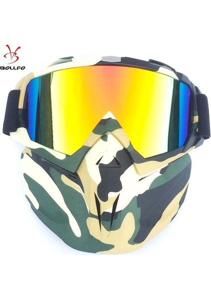 HXSBF65811 Stili Bollfo Kayak Snowboard Gözlükleri Kar Araci Kayak Gözlüğü Rüzgar Geçirmez Kayak Cam Motokros Ağız Filtreli Güneş Gözlüğü Earware (Yurt Dışından)