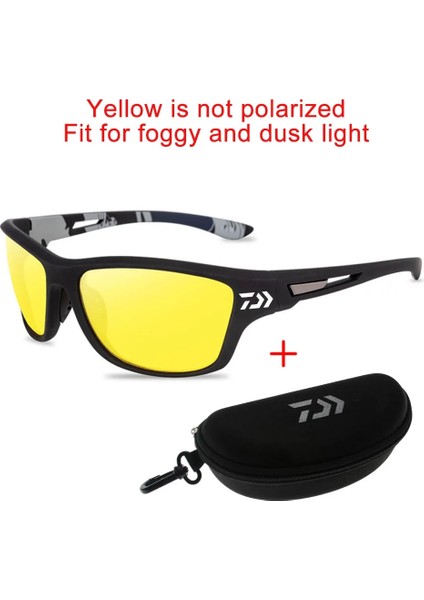 Kutu Stili ile C13 2022 Daiwa Polarize Balıkçılık Güneş Gözlüğü Bisiklete Binme Erkek Sürüş Shades Erkek Güneş Gözlükleri Güneş Gözlüğü Kutusu ile Sert Gözlük Kılıfı (Yurt Dışından)