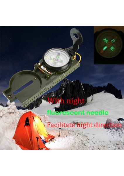 Çok Işlevli Taşınabilir Katlanır Lens Pusula Askeri Tekne Panosu Navigasyon Pusula Dash Mount Açık Kamp Yürüyüş Surviva (Yurt Dışından) modelleri