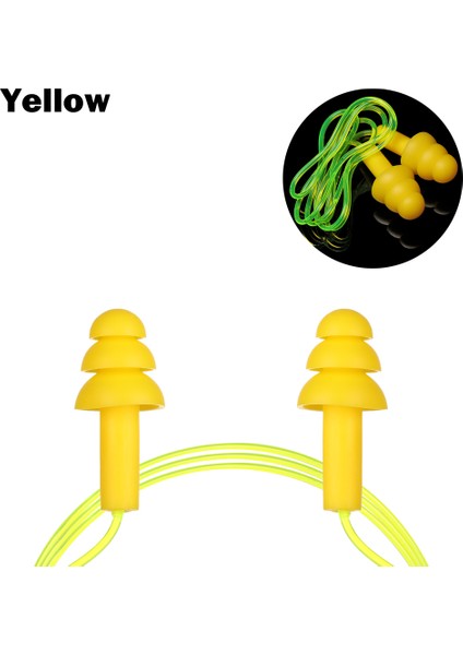 Sarı Stil 1 Çift Yumuşak Silikon Kulak Tıkaçları Halatlı Su Sporları Işitme Koruması Gürültü Azaltma Kulak Tıkaçları Yüzme Havuzu Aksesuarları (Yurt Dışından)