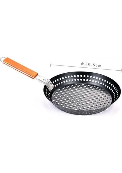 Siyah Stil Siyah Dayanıklı Demir Modern Kızartma Ördek ve Tavuk Budu Pizza Pot Tava Taşınabilir Pişirme Açık Kamp Izgara Tepsisi Barbekü (Yurt Dışından)