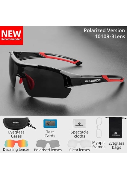 10001 5 Lens Stili Rockbros Polarize Bisiklet Gözlükleri Erkekler Spor Güneş Gözlüğü Yol Mtb Dağ Bisikleti Bisiklet Sürme Koruma Gözlükleri Gözlük 5 Lens (Yurt Dışından)