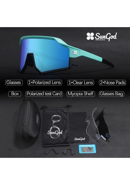 C2 Stili C2 Sungod Vulcaycling Güneş Gözlüğü Açık Hava Sporları Unisex Maraton Mtb Dağ Bisikleti Yol Bisikleti Polarize Gözlük 3 Lens Seti (Yurt Dışından)