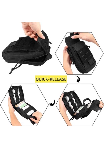 Type4 Siyah Stil Taktik Molle Ilk Yardım Seti Tıbbi Çanta Edc Kılıfı Acil Kamp Survival Alet Çantası Paketi Açık El Feneri Turnike Kılıfı (Yurt Dışından) modelleri