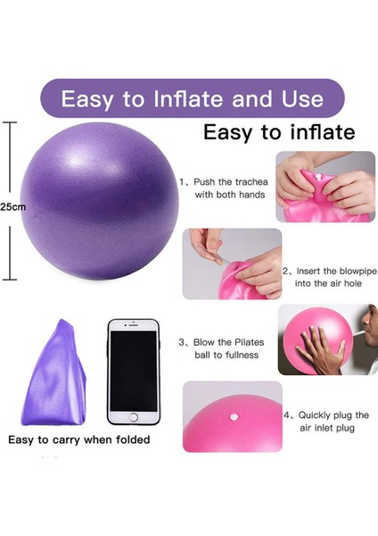 Mor Tarzı 25CM Fitness Yoga Topu Eğitimi Egzersiz Jimnastik Pilates Denge Spor Salonu Ev Eğitmeni Crossfit Çekirdek Topu Anti Stres Topu Fitball (Yurt Dışından) indirimleri