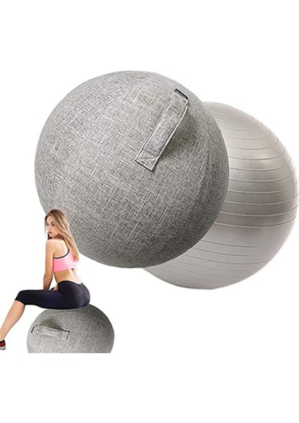 Mor Baz Stili Oturan Top Sandalye Pilates Egzersiz Yoga Topu Kendinden Ayakta Duran Ergonomik Duruş Tutacaklı ve Pompalı Denge Topunu Etkinleştirme (Yurt Dışından) fiyatları