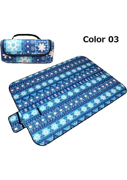 Renk 03 Stili 150X130CM Taşınabilir Katlanır Mat Açık Kamp Mat Ulus Tarzı Baskılı Kalınlaşmak Nem Geçirmez Ped Plaj Battaniyesi Bebek Turist Mat (Yurt Dışından)