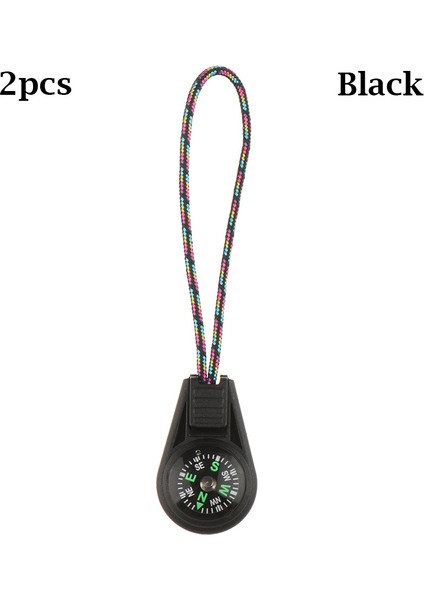 Siyah Stil Fermuar Kuyruk Halat Cep Pusulalar Edc Mini Paracord Bilezik Dişli Için Survival Pusula Kamp Yürüyüş Açık Aracı (Yurt Dışından)