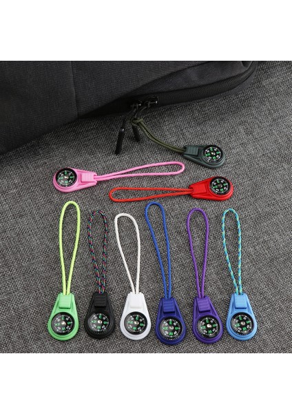 Siyah Stil Fermuar Kuyruk Halat Cep Pusulalar Edc Mini Paracord Bilezik Dişli Için Survival Pusula Kamp Yürüyüş Açık Aracı (Yurt Dışından) modelleri