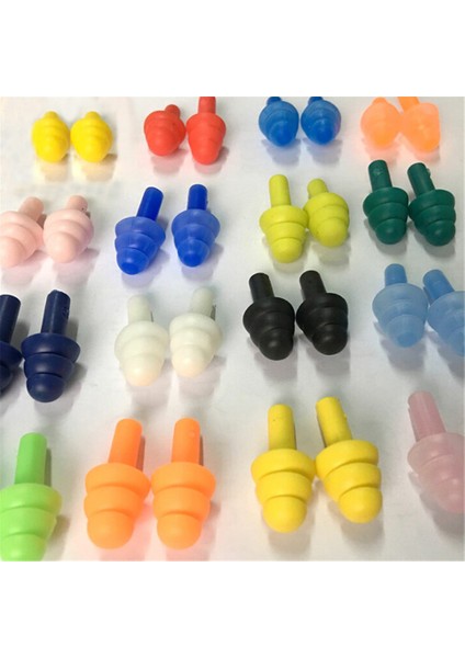 20 Adet = 10 Pairs Su Geçirmez Yüzme Silikon Yetişkin Yüzücüler Için Yüzmek Kulak Tıkacı Çocuklar Dalış Yumuşak Anti-Gürültü Kulak Tıkacı (Yurt Dışından)