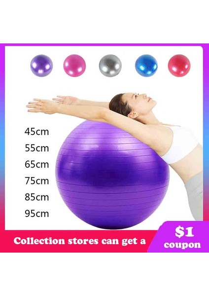 Gri 55CM Tarzı Pvc Fitness Topları Yoga Topu Kalınlaşmış Patlamaya Dayanıklı Egzersiz Home Gym Pilates Ekipmanları Denge Topu 45CM 55CM 65CM 75CM 85CM (Yurt Dışından)