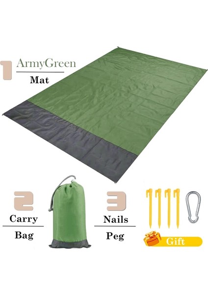 Ordu Yeşili Tarzı 140CM x 200CM Su Geçirmez Kamp Mat Plaj Battaniyesi Açık Taşınabilir Hafif Mattreknic Battaniye Turizm Zemin Halı Katlanır Çadır (Yurt Dışından)