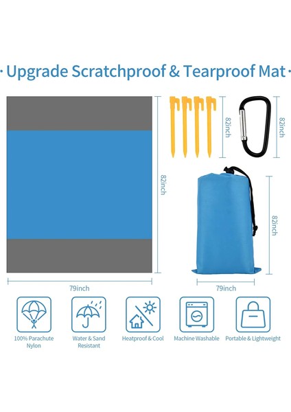 Ordu Yeşili Tarzı 200X210CM 2x2.1m Su Geçirmez Cep Plaj Battaniyesi Katlanır Kamp Mat Yatak Taşınabilir Hafif Mat Açık Mat Kum Plaj Mat (Yurt Dışından) fırsatları