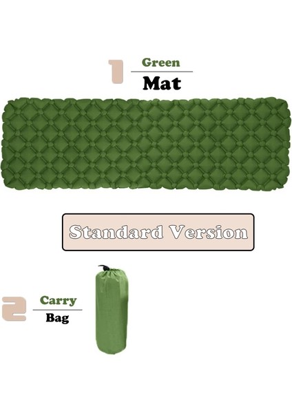 Yeşil Stil Su Geçirmez Kamp Uyku Pedi Şişme Hava Yatakları Açık Mat Mobilya Yatak Ultralight Yastık Yastık Yürüyüş Trekking (Yurt Dışından)