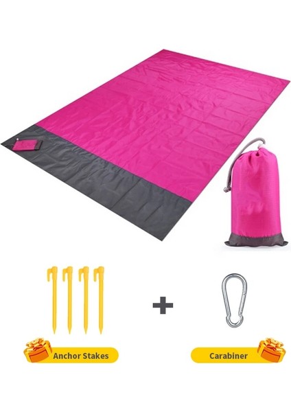 Kırmızı Stil 200X210CM 2x2.1m Kamp Mat Su Geçirmez Cep Plaj Battaniyesi Açık Mat Taşınabilir Hafif Katlanır Mat Yatak Kum Plaj Mat (Yurt Dışından)