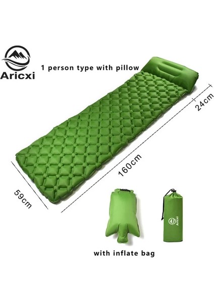 Sadece Yeşil Pompa Stili Arıcxı Sadece 500G Naylon Tpu Uyku Pedi Hafif Neme Dayanıklı Hava Yatağı Taşınabilir Şişme Yatak Ourdoor Kamp Mat (Yurt Dışından) modelleri