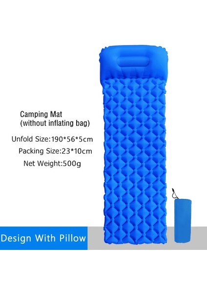 Gök Mavisi Mat Stili Tek Koltuk Ultralight Şişme Hava Yatağı Açık Uyku Pedi Su Geçirmez Kamp Mat Çadır Hava Yastığı Yürüyüş Seyahat Plaj Mat (Yurt Dışından)