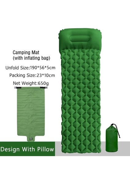 Gök Mavisi Mat Stili Tek Koltuk Ultralight Şişme Hava Yatağı Açık Uyku Pedi Su Geçirmez Kamp Mat Çadır Hava Yastığı Yürüyüş Seyahat Plaj Mat (Yurt Dışından)