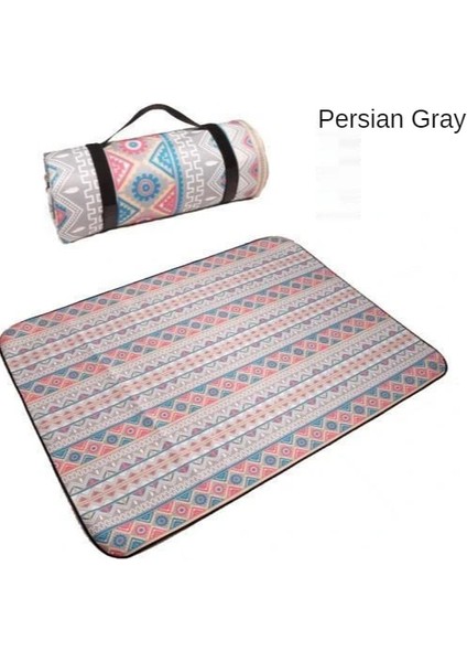 Menekşe Tarzı 200X150CM Katlanır Kamp Mat Açık Bea Ulus Tarzı Baskılı Kalınlaşmak Uyku Kamp Pad Mat Neme Dayanıklı Ekose Battaniye (Yurt Dışından)